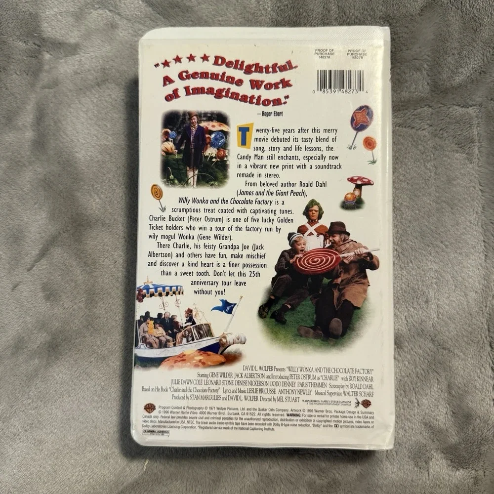 1996 25th Anniversary Edition Willy Wonka and the Chocolate Factory VHS Tape‎